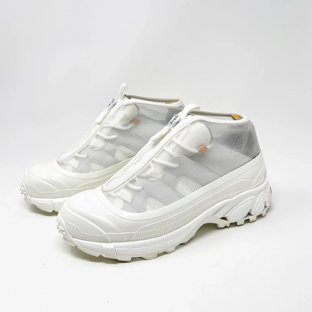 Burberry Arthur White Mesh Low Top Sneakers Chunky Shoes Made In Italy Size 37 - Picture 5 of 15